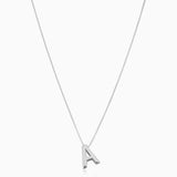 Love letter initial necklace | White Gold