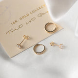 Dara Brillane Stone Earrings Set | Gold