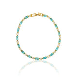 Natural Turquoise Stone Bracelet | Gold