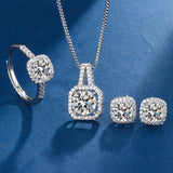 Aria Square Radiant Set | White Gold