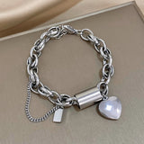 Heartened Chunky Bracelet | White Gold