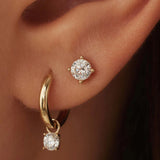 Larmes de Lune Stone Stud Earrings | Gold