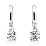 Aurora Square Drop Earrings | White gold